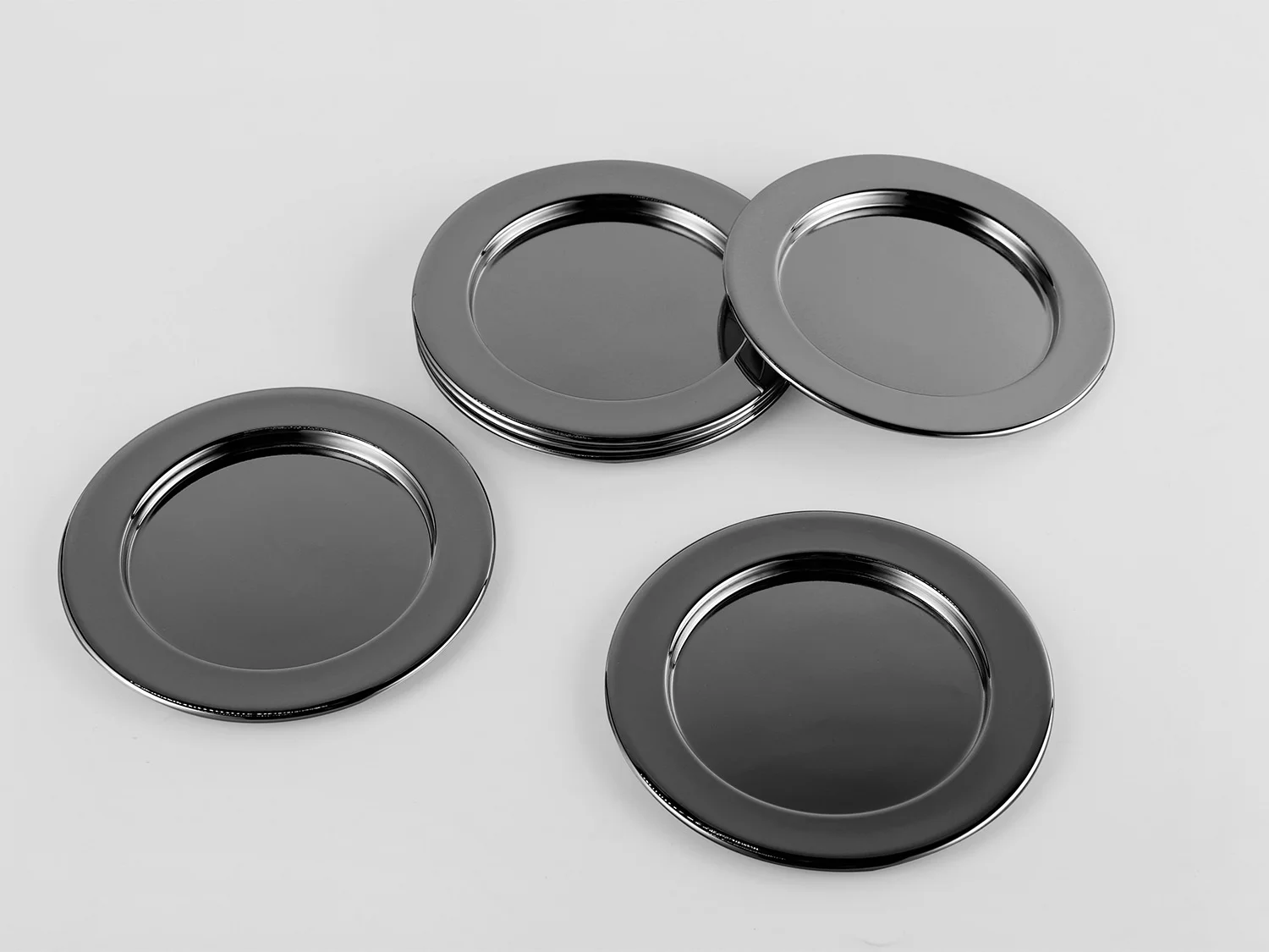 ECHTWERK Untersetzer- / Serviettenring-Set (dekoratives Glasuntersetzer 6t, Schwarz, 6tlg) – Bild 2 von 4
