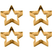 ECHTWERK Untersetzer- / Serviettenring-Set (Serviettenringe ""Stern"" aus Ed, Gold, 4tlg)