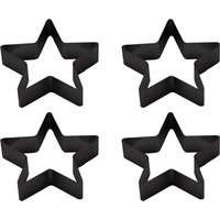 ECHTWERK Untersetzer- / Serviettenring-Set (Serviettenringe ""Stern"" aus Ed, Schwarz, 4tlg)