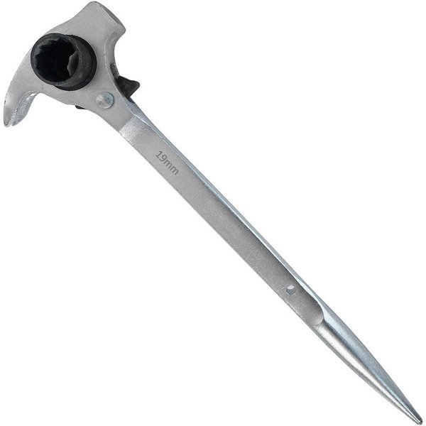 ECI Tools Arbeitsgerüst Gerüstbauratsche 19/22 mm Gerüstknarre mit Hammer und Nageleisen
