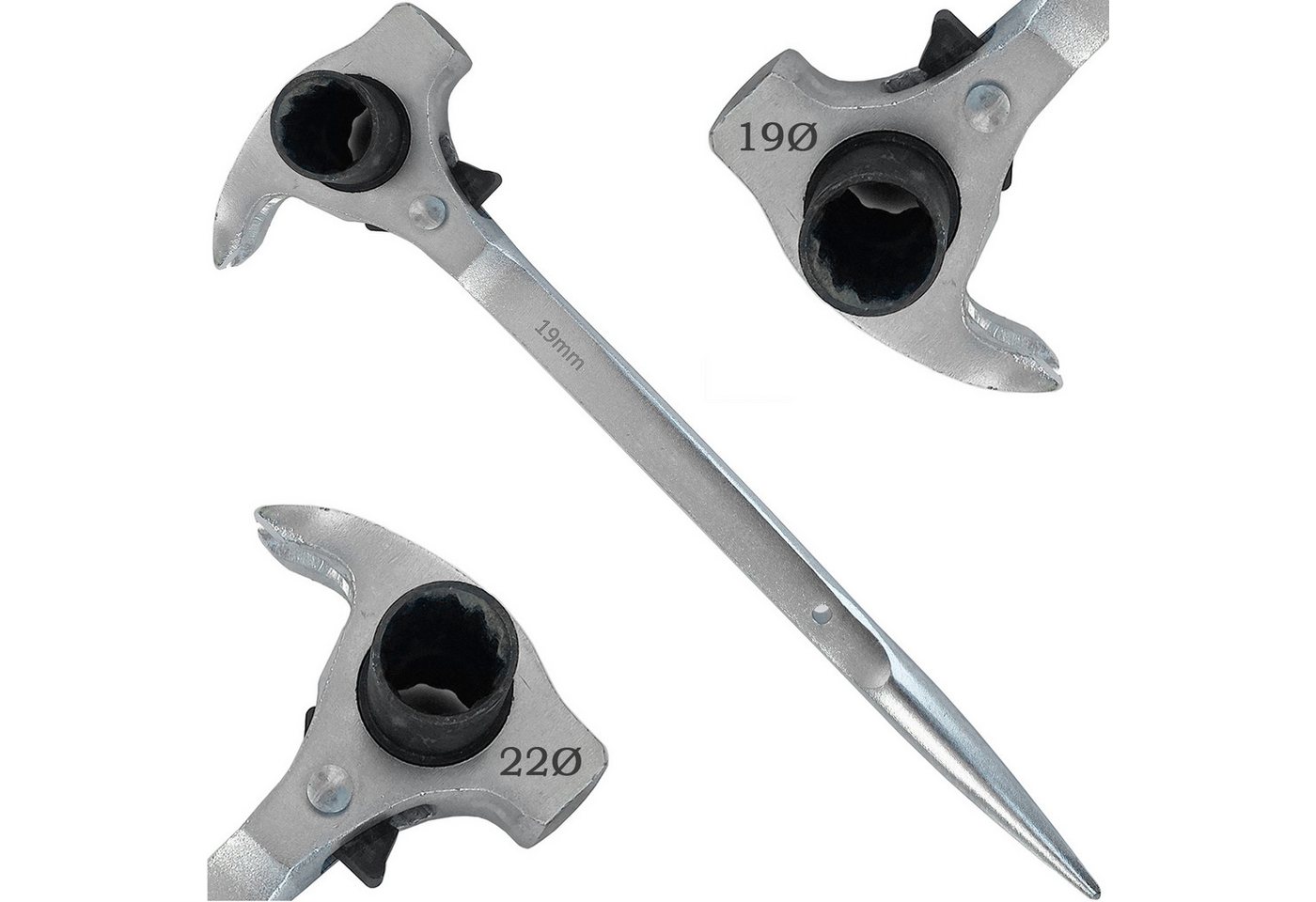 ECI Tools Arbeitsgerüst Gerüstbauratsche 19/22 mm Gerüstknarre mit Hammer und Nageleisen – Bild 2 von 5
