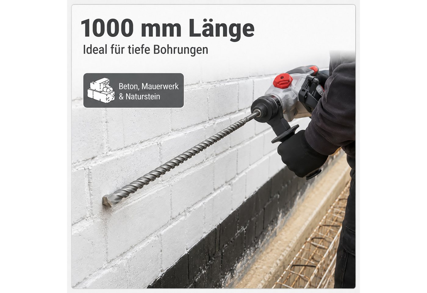 ECI Tools Steinbohrer SDS-Plus Bohrer 1000 mm lang Ø 8–30 mm – Bild 3 von 5