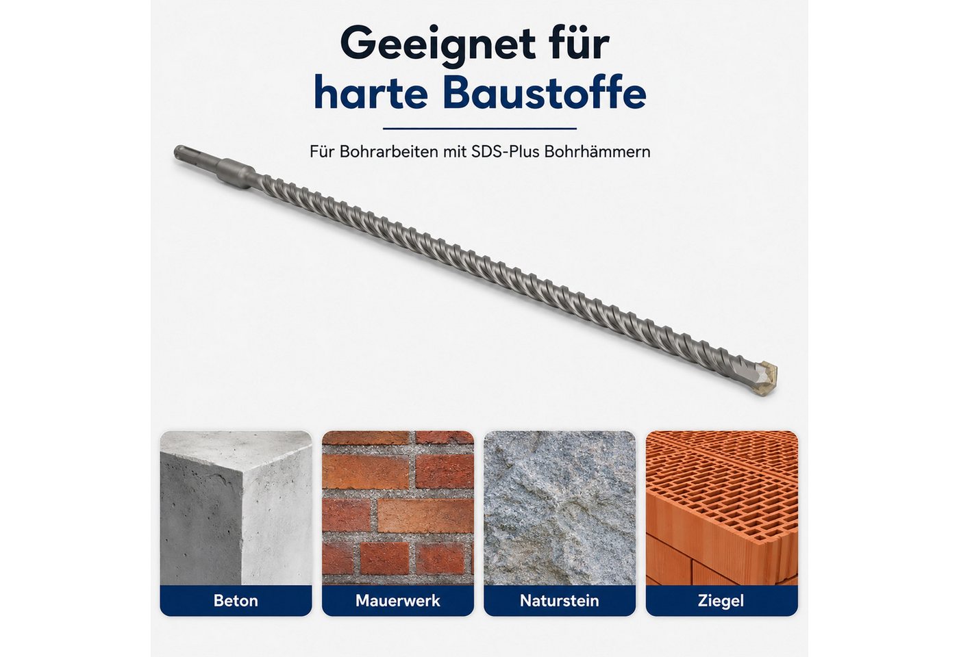 ECI Tools Steinbohrer SDS-Plus Bohrer 1000 mm lang Ø 8–30 mm – Bild 4 von 5