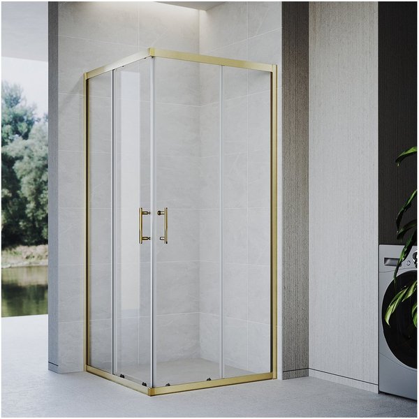 SONNI Eckdusche SONNI Duschkabine 80x80cm Eckeinstieg Duschabtrennung, BxT: 80x80 cm, Duschwand mit Doppel Schiebetür rollen,5mm Sicherheitsglas
