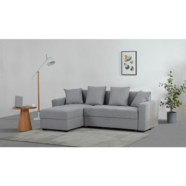 Ecksofa KILLAM, 217 cm, L-Form, mit Schlaffunktion u. Bettkasten, Schlaffunktion u. Bettkasten, links/rechts, Cord und Webstoff