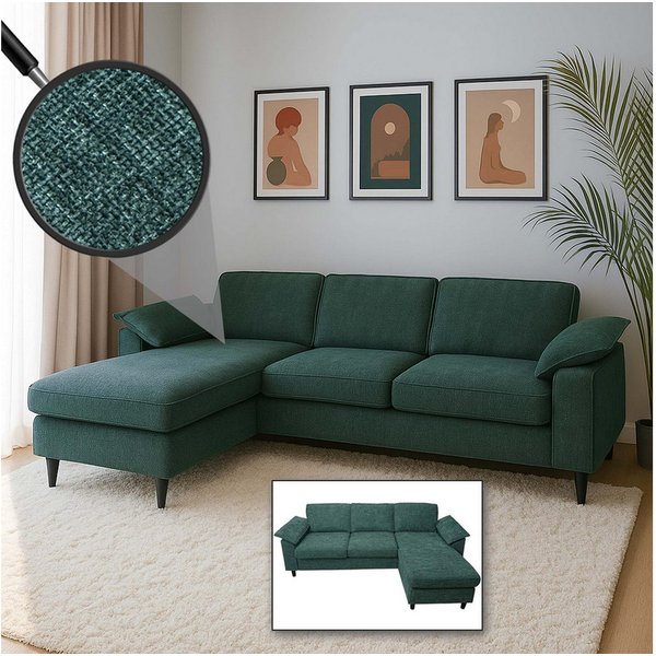MCW Ecksofa MCW-O71, Liegefläche links/rechts montierbar