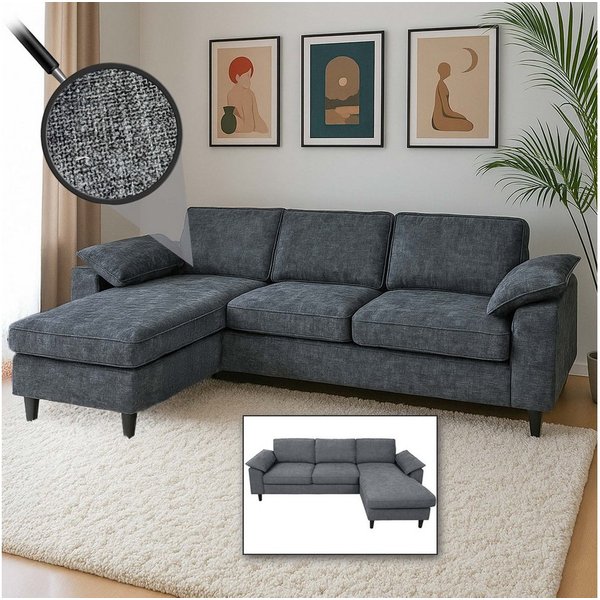 MCW Ecksofa MCW-O71, Liegefläche links/rechts montierbar