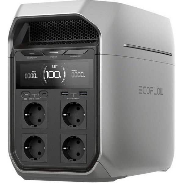 Ecoflow ECOFLOW Tragbare Powerstation DELTA 3 Series Powerstation, 0-100 % in 56 Minuten, 1 800 W (3 600 W Spitze) Solargenerator