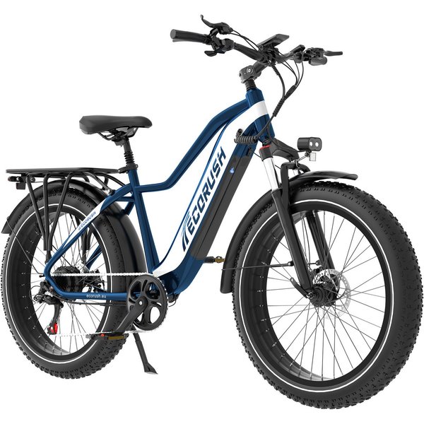 ECORUSH E-Bike Mountainbike 26*4,0 Zoll Elektrofahrrad 48V20Ah bis zu 150km, 7 Gang shimano shimano Schaltwerk, Kettenschaltung, Heckmotor, 960 Wh, Pedelec MTB 
