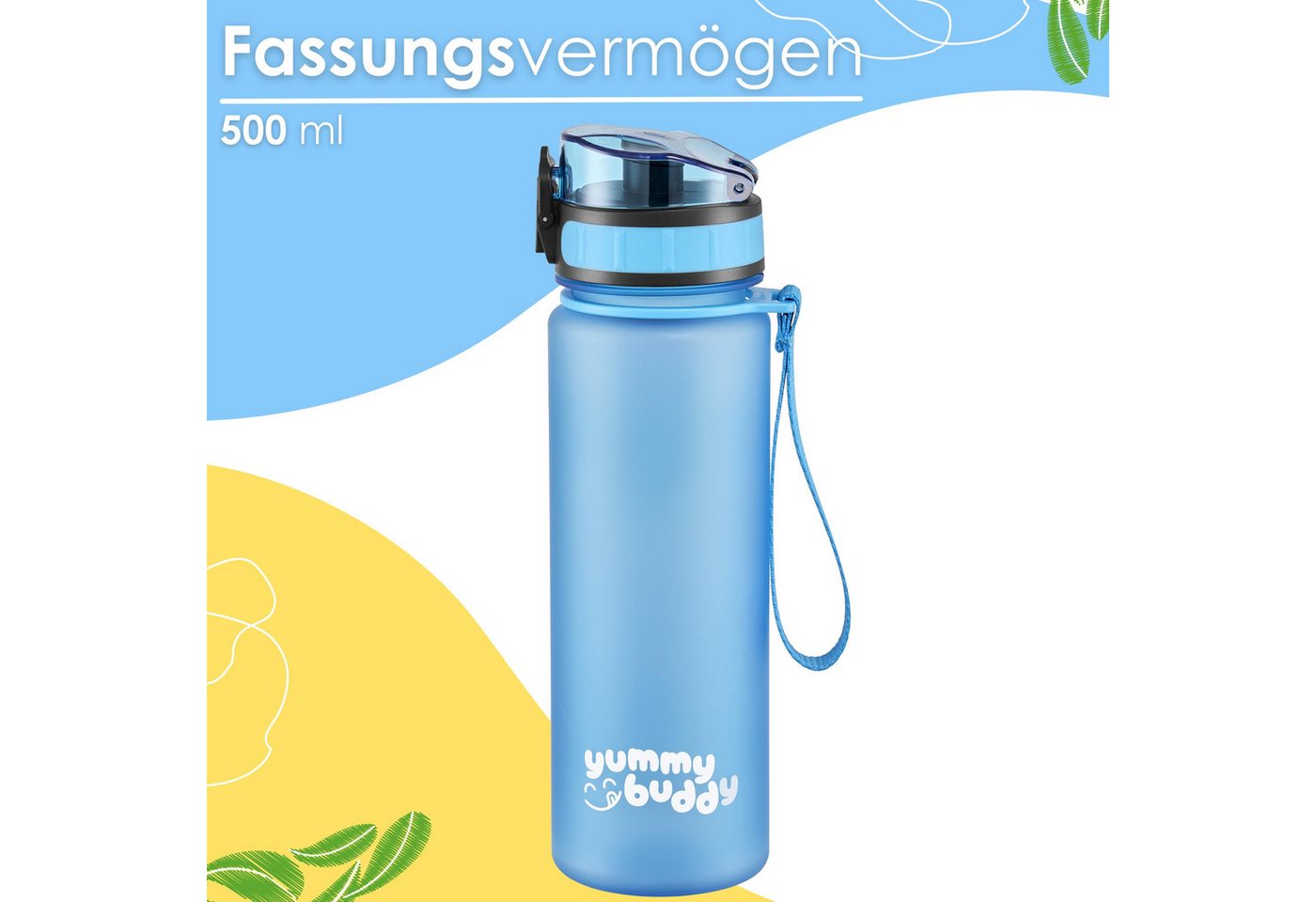 ecosa Trinkflasche EO-8190 yummy buddy, BPA-frei,Tritan,spülmaschinengeeignet,lebensmittelecht,robust – Bild 3 von 5