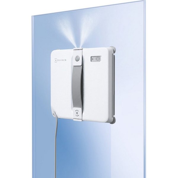 ECOVACS Fensterputzroboter WINBOT MINI2, (mit Sicherheitsseil) 90% Kantenabdeckung, 10μm Ultraschallnebel, 6 Reinigungsmodi