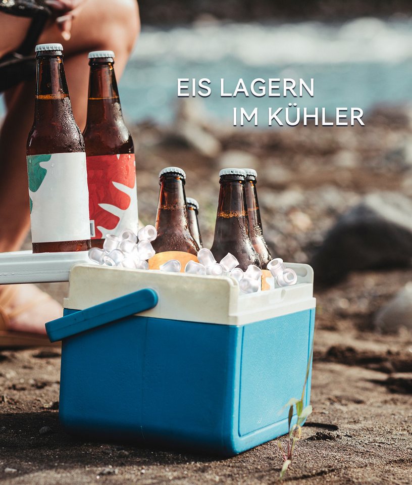 eCozy Eiswürfelmaschine Tragbar, 2 Eisgrößen, Selbstreinigung, Stummschalten, 9 Würfel in 6 Minuten Fertig, 12KG/24H, für Zuhause Party – Bild 5 von 5