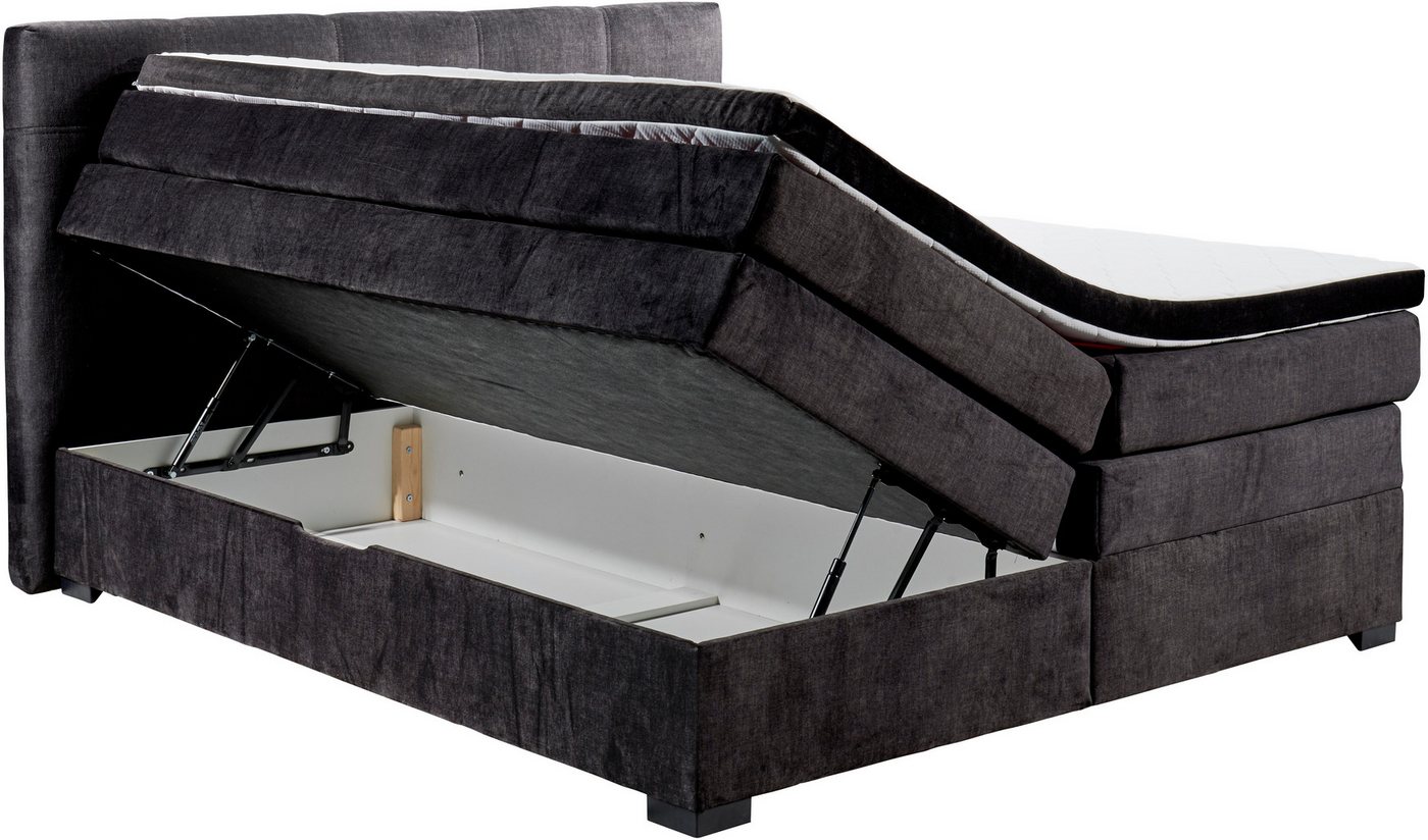 ED EXCITING DESIGN Boxspringbett FANES, Doppelbett mit Bettkasten und Taschenfederkernmatratze H3 (Komfortliegehöhe 73cm), mit 7cm Visco-Topper, hochwertiger Mi – Bild 5 von 5
