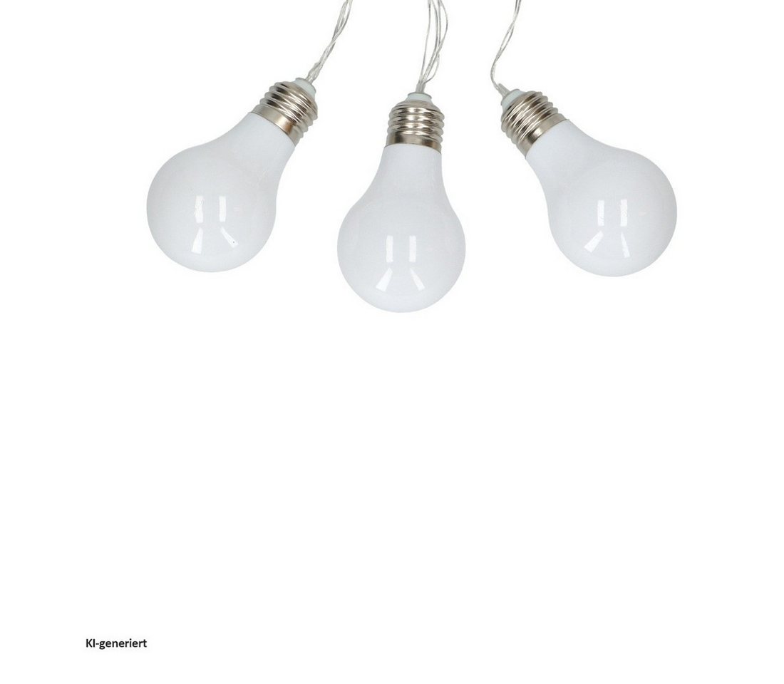 EDCO Dekolicht Deko-Lichterkette, warmweiss 10x Glühlampenform, Batteriebetrieben mit 2x AA-Batterien – Bild 3 von 5