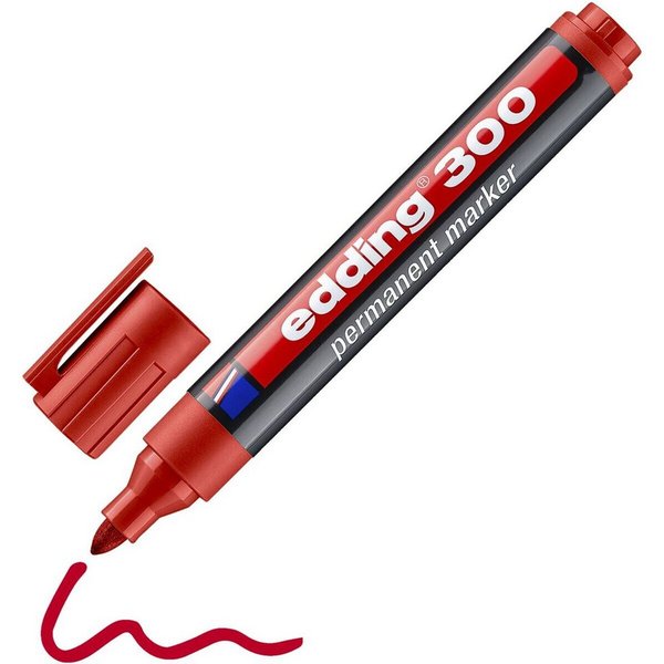 edding Permanentmarker 300, Strichstärke 1,5-3,0 mm, wisch- und wasserfest