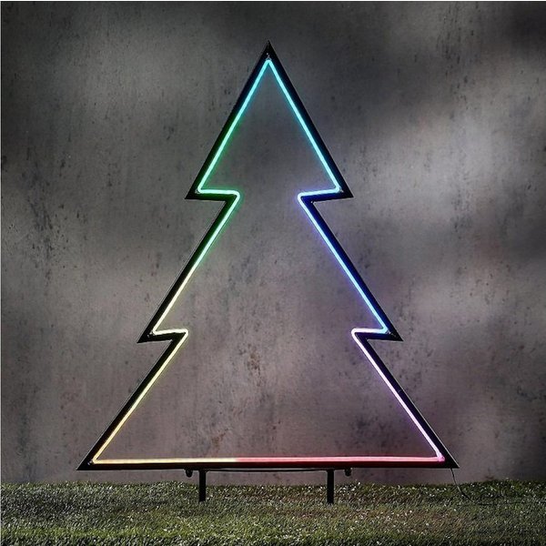 edelman LED Baum Luca Lighting Gartenstecker Garden d´Light Neon Tanne schwarz, LED fest integriert