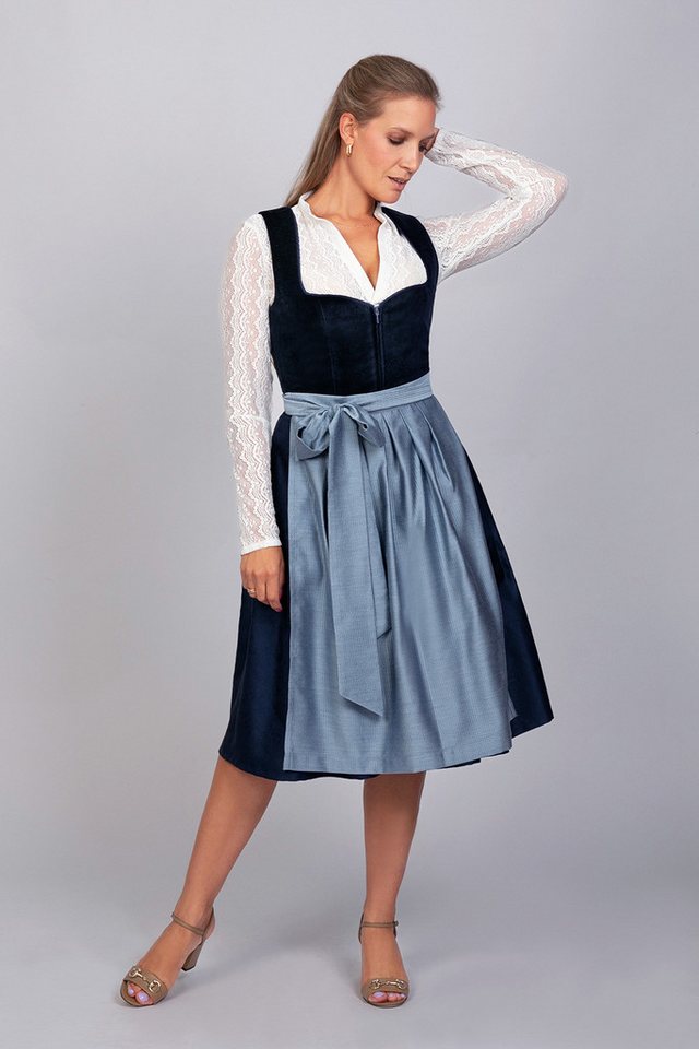 Edelnice Dirndl Luna Samt Blau – Bild 4 von 5