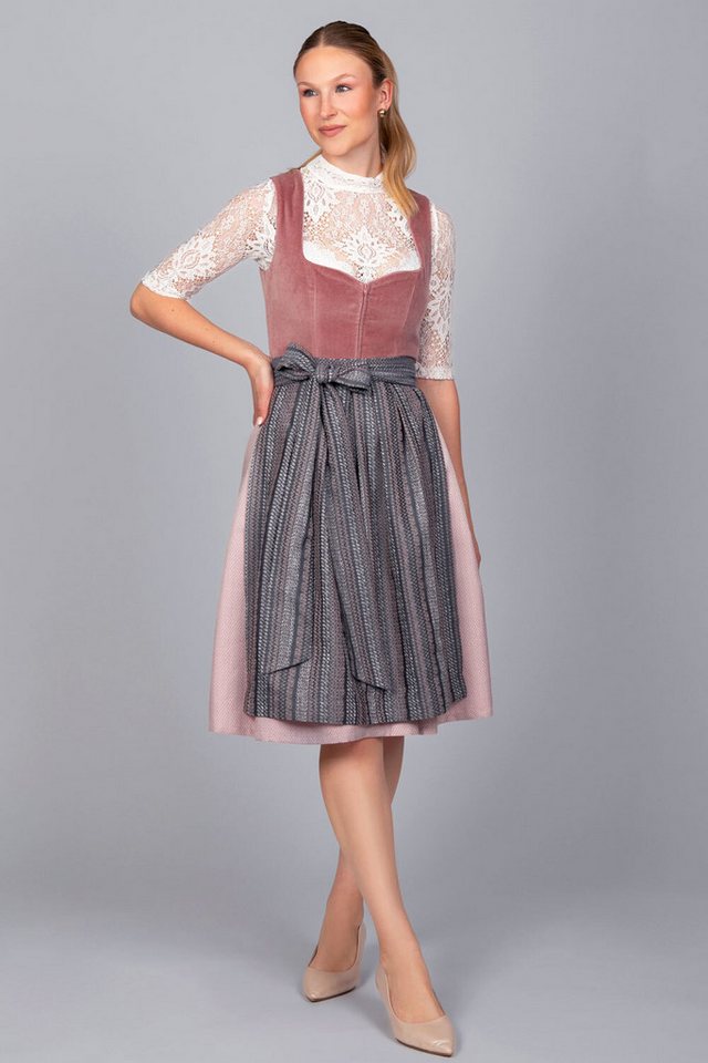 Edelnice Dirndl Marie Samt Altrosa – Bild 3 von 5