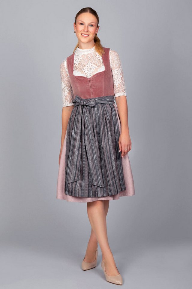 Edelnice Dirndl Marie Samt Altrosa – Bild 4 von 5