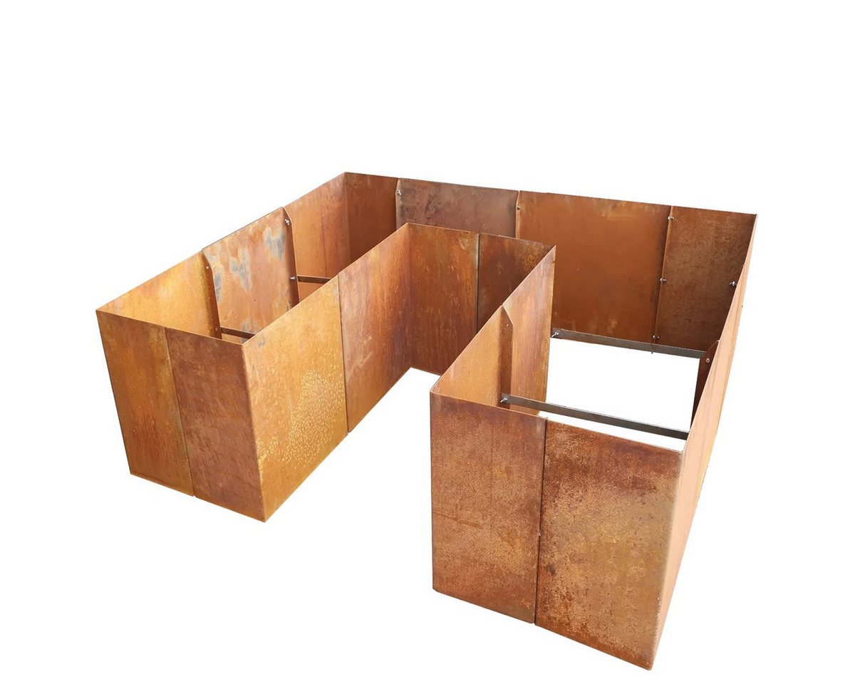 EdelrostPassion Hochbeet, U-Form, Edelrost, Metall 200x200, 180x180, Höhe:60,80 & 100cm – Bild 3 von 5