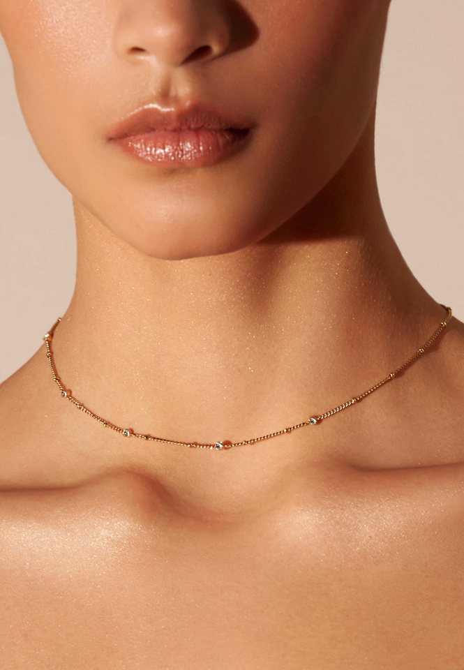 ROSEFIELD Edelstahlkette ROSEFIELD Multi Crystal Necklace Multi-Kristall-Halskette Goldfarben – Bild 3 von 4