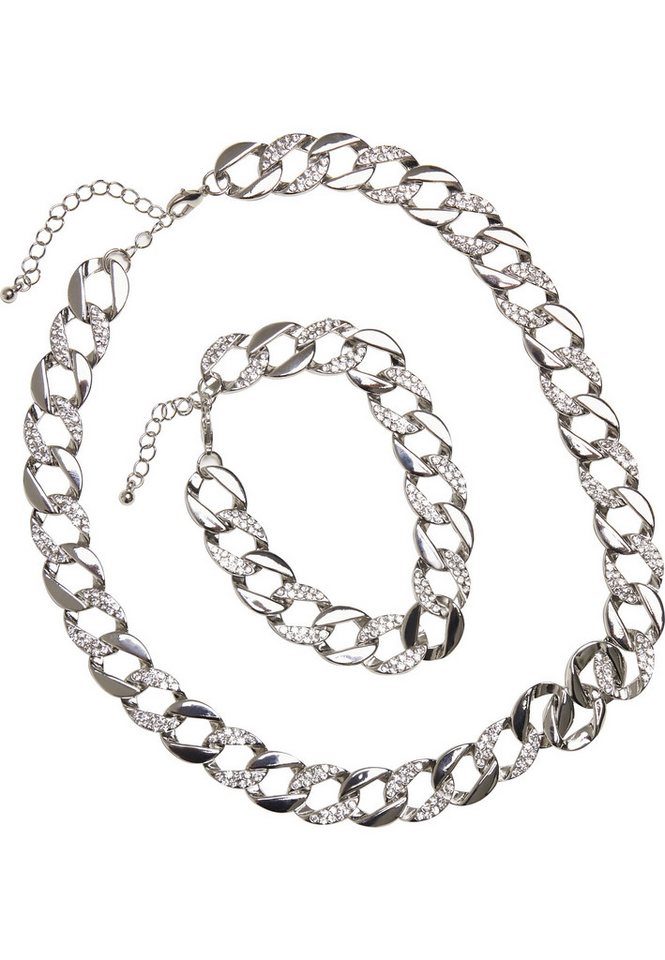 URBAN CLASSICS Edelstahlkette Urban Classics Unisex Basic Diamond Necklace And Bracelet Set – Bild 2 von 5