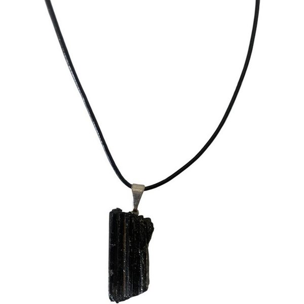 Eden Stone Perlenkette Edelstein Kette Schwarzer Turmalin (Schörl) Schutzanhänger Rohstein (1-tlg)