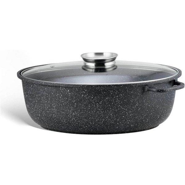 Edenberg Bräter Aluguss Bräter 8L Alugussbräter, Glasdeckel, Gänsepfanne, Gans Ente, Aluminium, Keramik (2-tlg., Zeitloses Design des Topfsets. Eine ideale Gesc