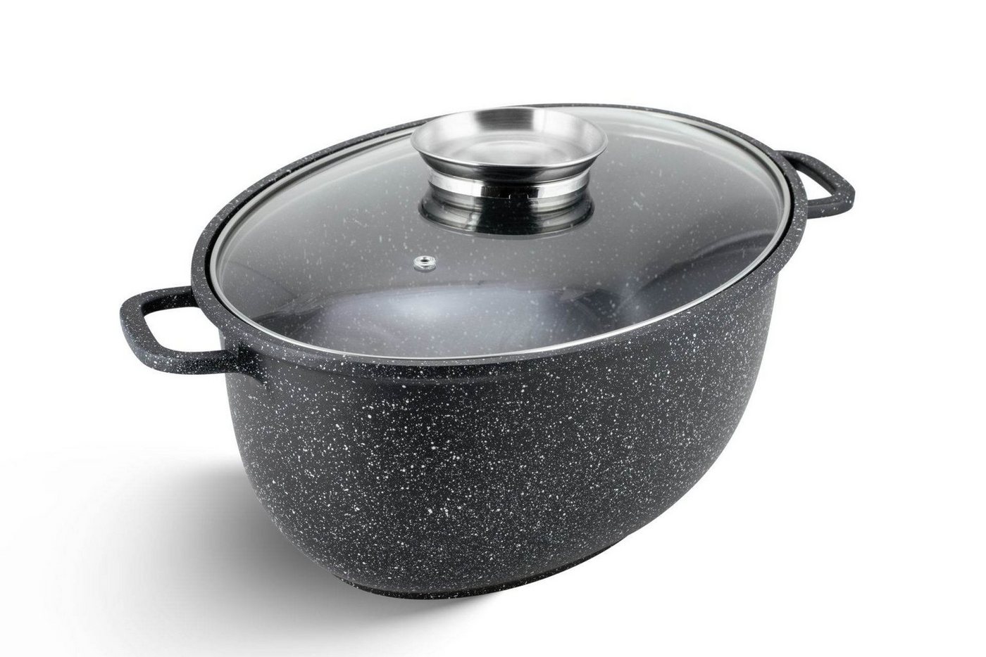 Edenberg Bräter Aluguss Bräter 8L Alugussbräter, Glasdeckel, Gänsepfanne, Gans Ente, Aluminium, Keramik (2-tlg., Zeitloses Design des Topfsets. Eine ideale Gesc – Bild 2 von 4