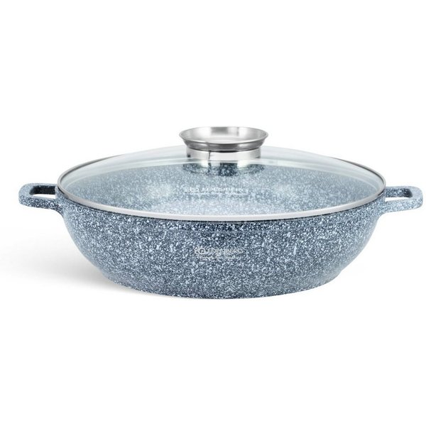 Edenberg Kochtopf 3.5L/5.5L Flachtöpf Kochtopf Topf Glasdeckel Keramik-Granit, Aluminium, Edelstahl, Keramik (Wahlweise Topf mit 3,5L oder 5,5L Fassungsvermögen