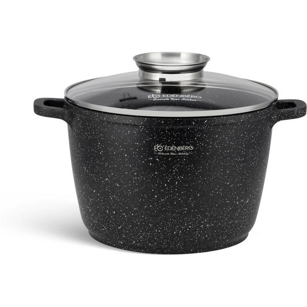 Edenberg Kochtopf Topf 6.2L Suppentopf Kompotttopf Spargeltopf Steinbeschichtung, Aluminiumguss, Keramik (Im Set enthalten ist ein schöner schwarzer Topf von ho