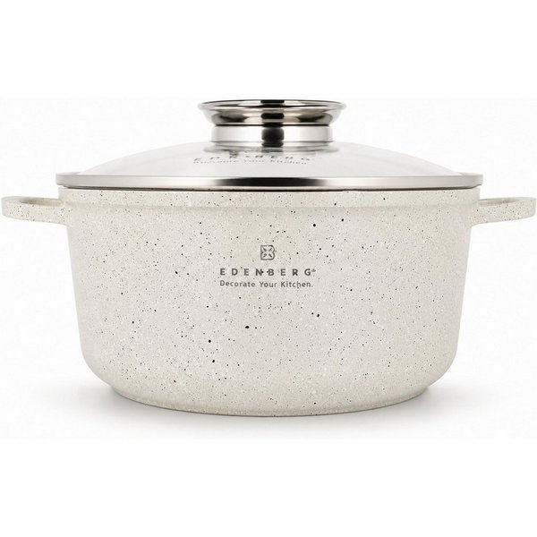 Edenberg Topf-Set Hochwertige beige Kochtöpfe mit langlebiger Steinbeschichtung, Keramik, Aluminium, Edelstahl, Aluminiumguss (2-tlg)