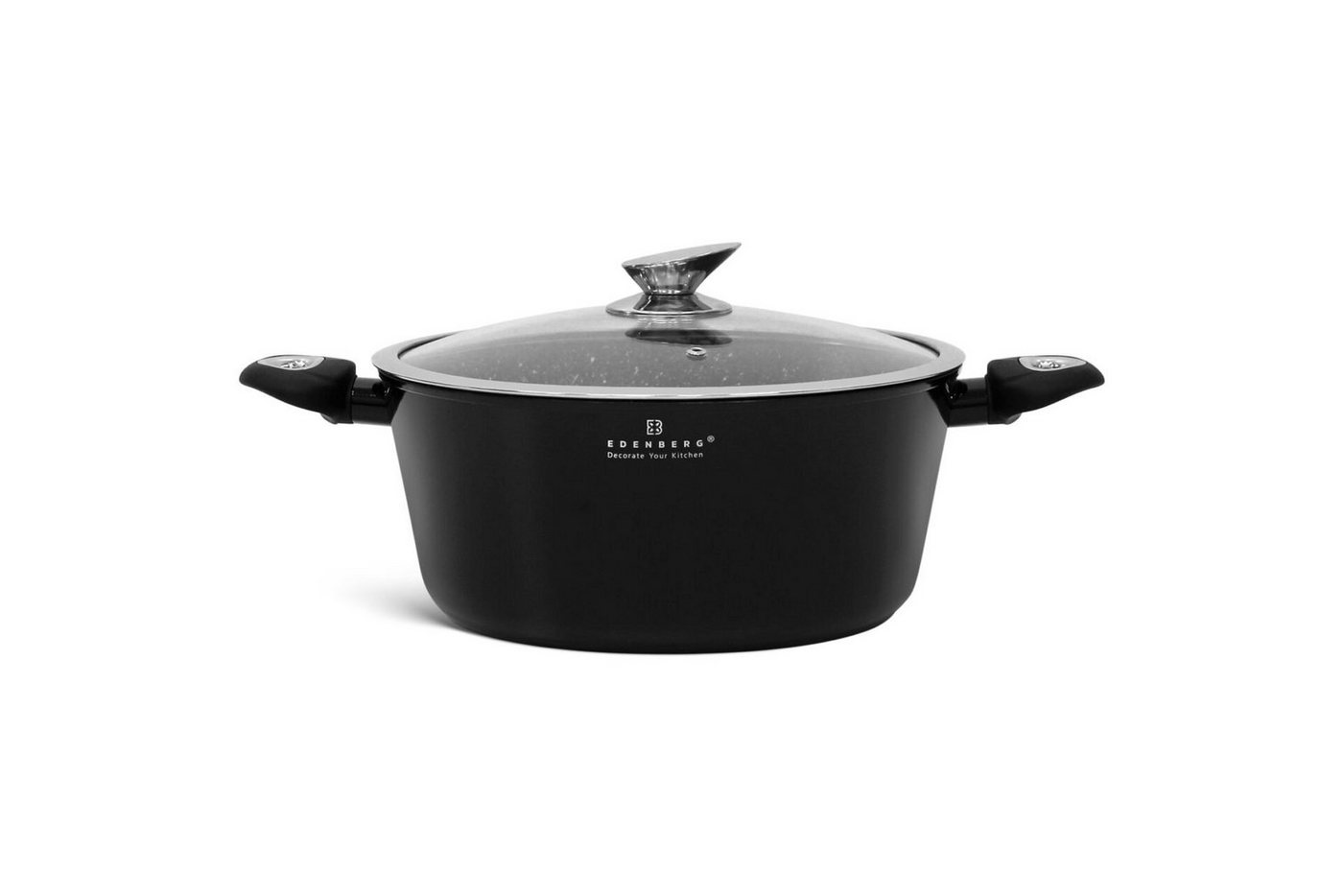 Edenberg Topf-Set Klassische schwarze Töpfe, in 4 verschiedenen Größen und in 4 Farben, Aluminium, Keramik (Gönnen Sie sich stilvolles Kochen auf höchstem Nivea – Bild 3 von 5