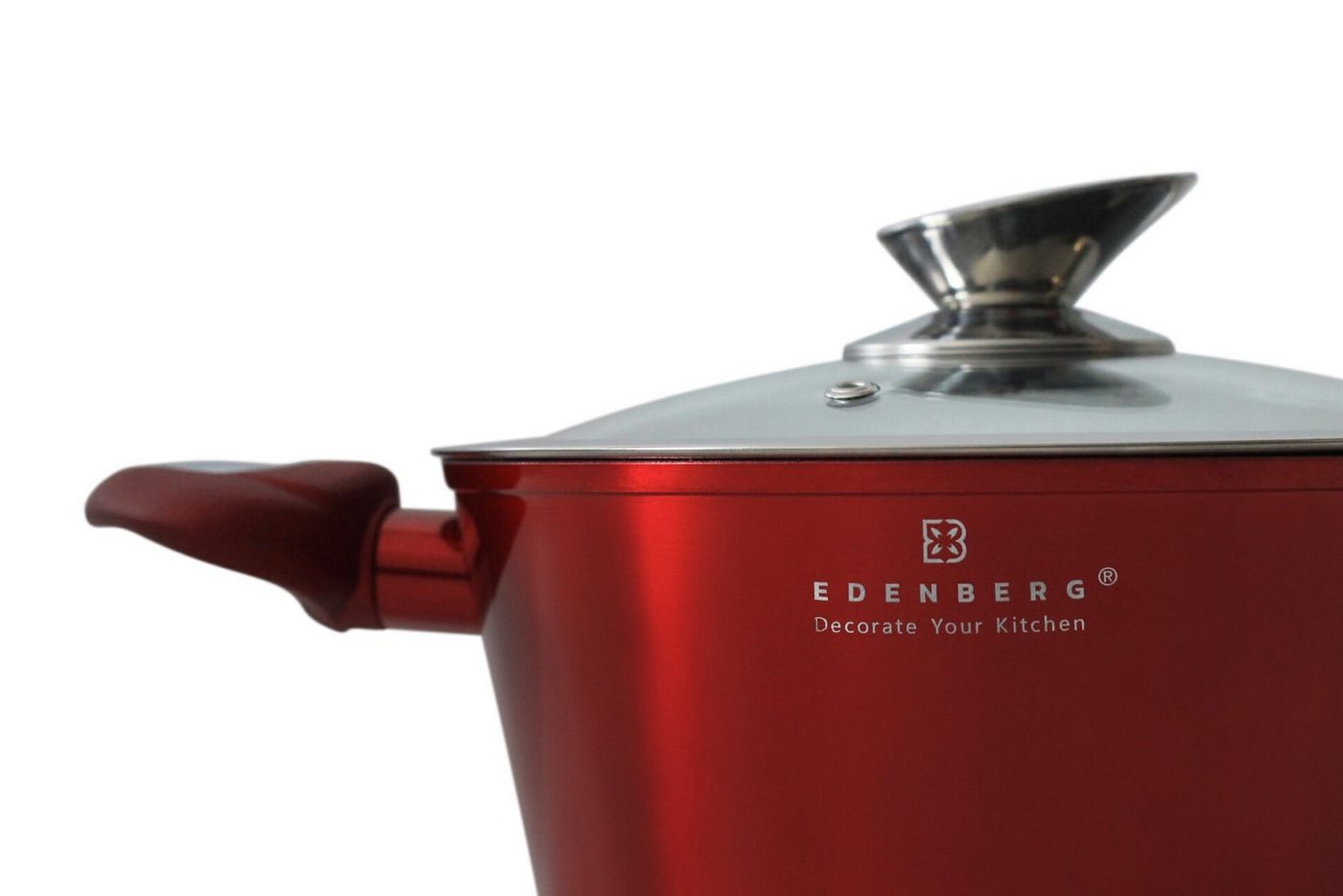 Edenberg Topf-Set Klassische schwarze Töpfe, in 4 verschiedenen Größen und in 4 Farben, Aluminium, Keramik (Gönnen Sie sich stilvolles Kochen auf höchstem Nivea – Bild 3 von 5