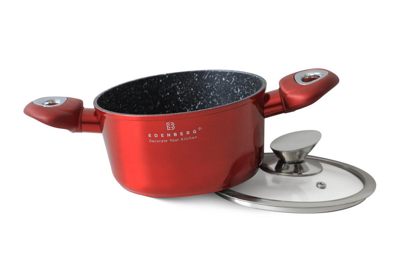 Edenberg Topf-Set Klassische schwarze Töpfe, in 4 verschiedenen Größen und in 4 Farben, Aluminium, Keramik (Gönnen Sie sich stilvolles Kochen auf höchstem Nivea – Bild 5 von 5