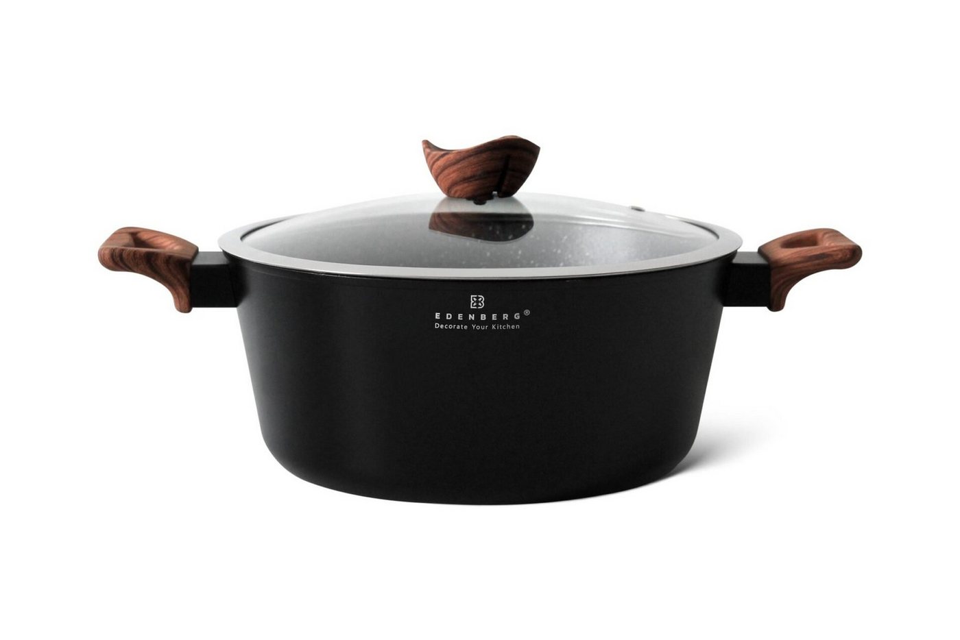 Edenberg Topf-Set Klassische schwarze Töpfe, in 4 verschiedenen Größen und in 4 Farben, Aluminium, Keramik (Gönnen Sie sich stilvolles Kochen auf höchstem Nivea – Bild 3 von 5