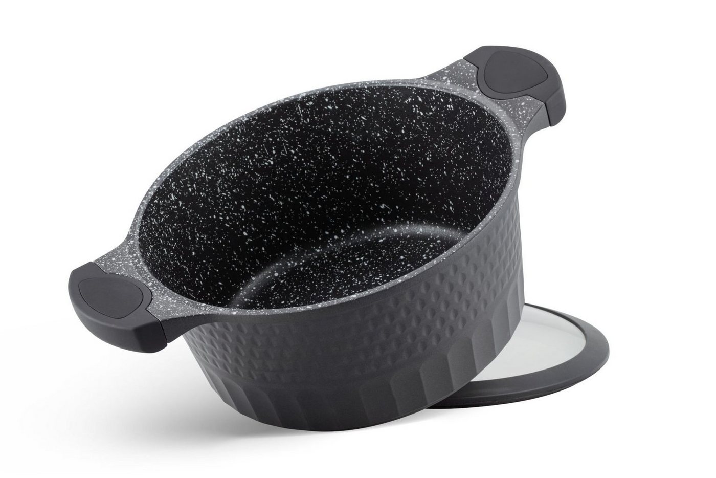 Edenberg Topf-Set Schwarze Topfset klassische Töpfe, Kasserolle Pfanne Keramik INDUKTION, Aluminium, Keramik (10-tlg., Zeitloses Design des Topfsets. Eine ideal – Bild 3 von 5