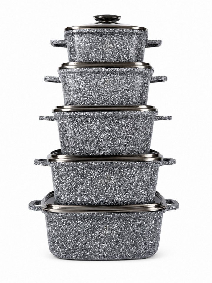 Edenberg Topf-Set Wunderschöner quadratischer Töpfe zum Backen und Kochen in zwei Farben, Aluminium, Edelstahl, Aluminiumguss (Entscheiden Sie sich für dieses h – Bild 2 von 5