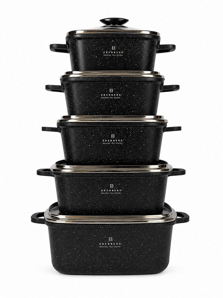 Edenberg Topf-Set Wunderschöner quadratischer Töpfe zum Backen und Kochen in zwei Farben, Aluminium, Edelstahl, Aluminiumguss (Entscheiden Sie sich für dieses h – Bild 2 von 5