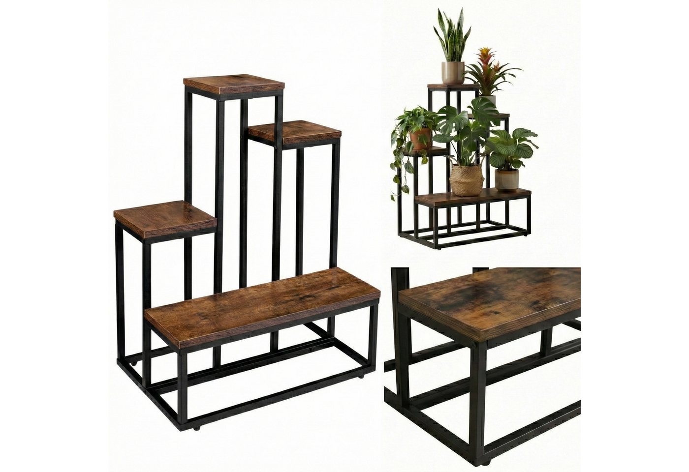 EDENIA Blumenständer Loft-Blumenständer ILO, 51 x 34 x 67 cm (Einzelartikel, Kein Set) – Bild 2 von 5