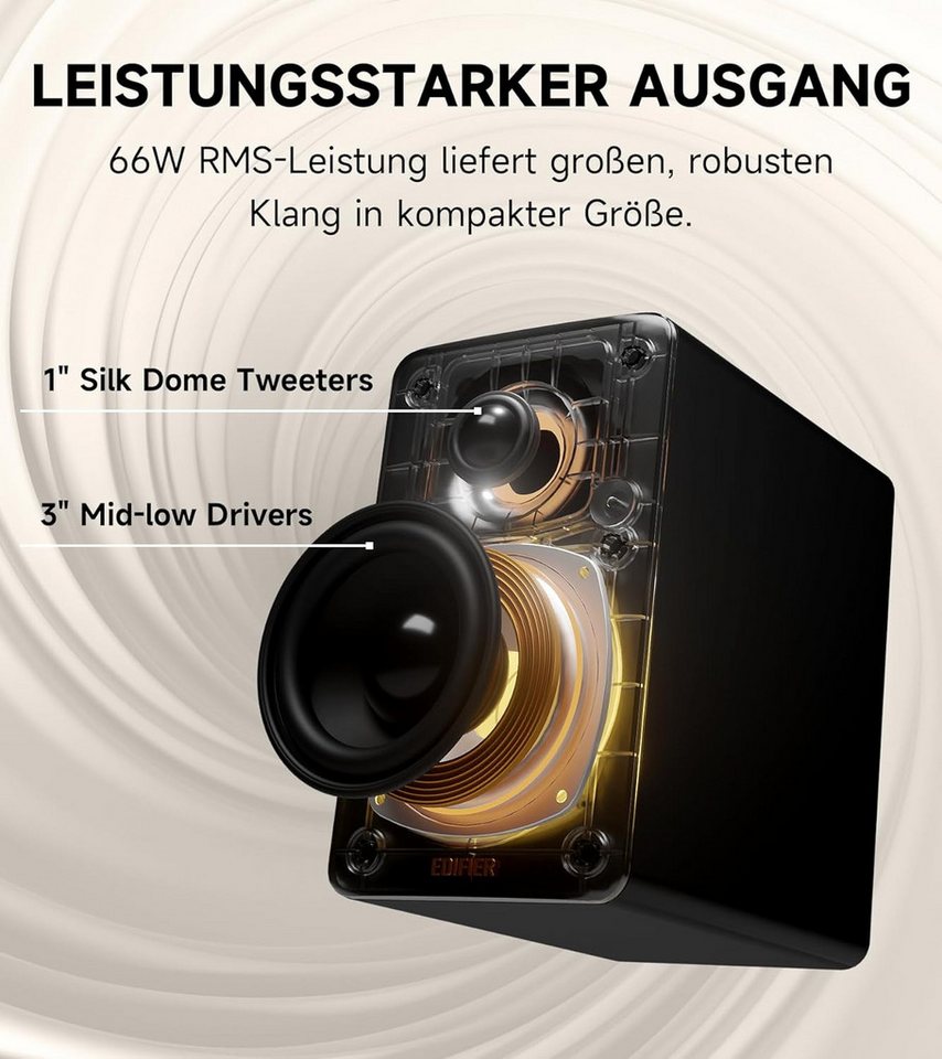 Edifier® M60 PC-Lautsprecher (Bluetooth 5.3, LDAC, 66 W) – Bild 4 von 5