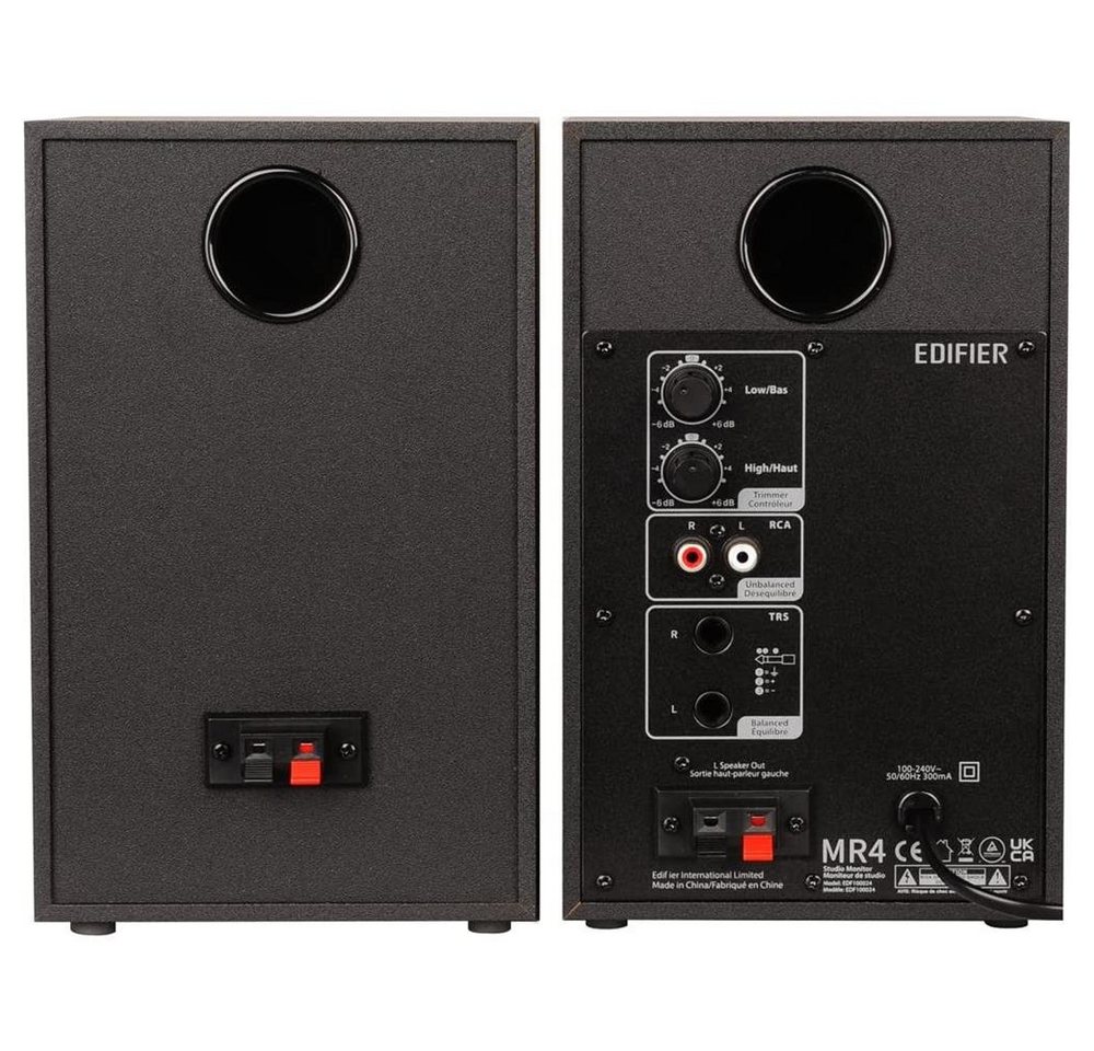 Edifier® MR4 Regal-Lautsprecher 2.0 (42 W, 2.0 Studiomonitore, Class-D Verstärker, zwei Klangmodi) – Bild 4 von 4