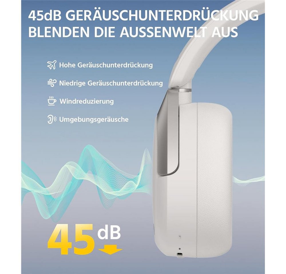 Edifier® W830NB kabellose Bluetooth Kopfhörer Over-Ear-Kopfhörer (Bluetooth 5.4, 94 h Akkulaufzeit Active Noice Canceling Hi-Res Audio) – Bild 3 von 5