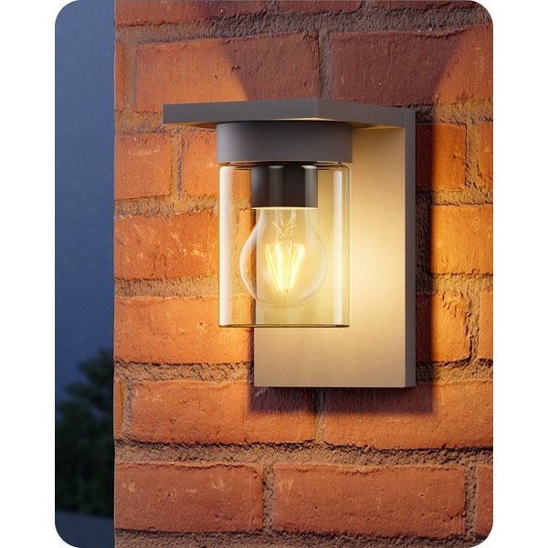 EDISHINE Außen-Wandleuchte, ohne Leuchtmittel, für Hauswand, Garage, Vordach