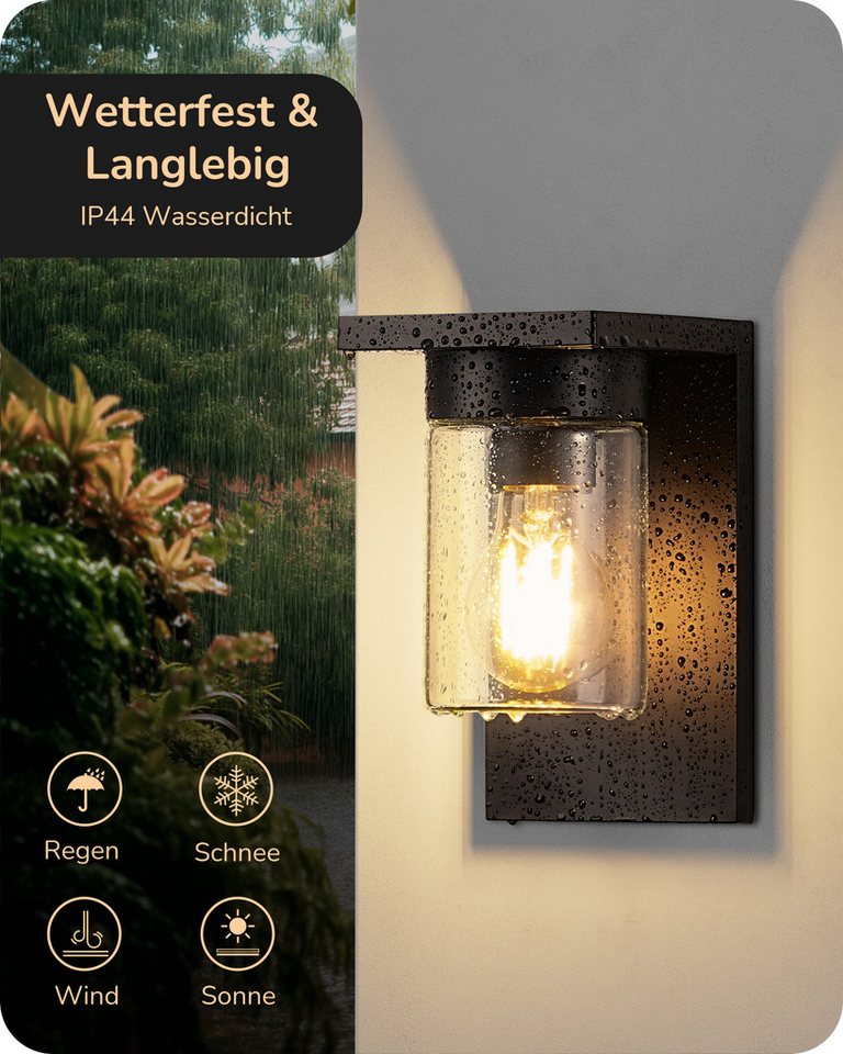 EDISHINE Außen-Wandleuchte, ohne Leuchtmittel, für Hauswand, Garage, Vordach – Bild 2 von 5
