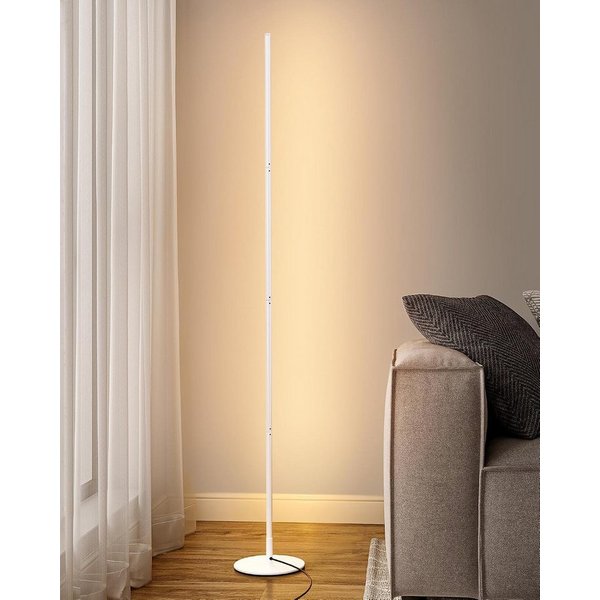 EDISHINE LED Stehlampe Wohnzimmer dimmbar, LED fest integriert, warmweiß, Minimalistische Stehleuchte, Weiß