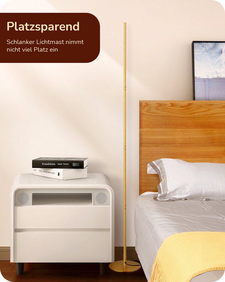 EDISHINE LED Stehlampe Wohnzimmer dimmbar, LED fest integriert, warmweiß, Minimalistische Stehleuchte – Bild 4 von 5
