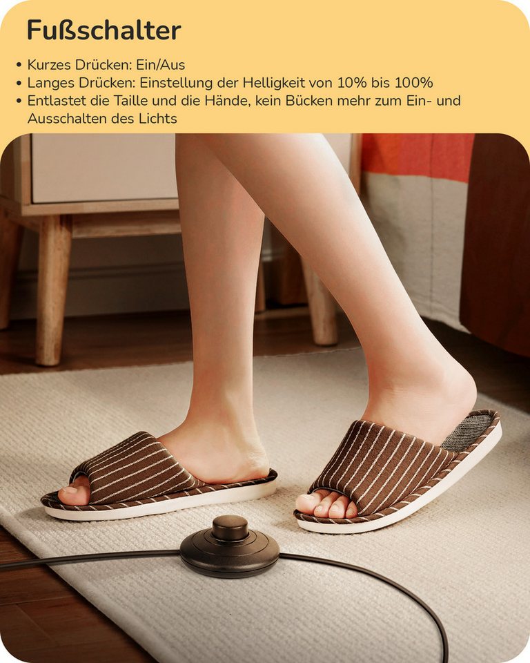 EDISHINE LED Stehlampe Wohnzimmer dimmbar, LED fest integriert, warmweiß, Minimalistische Stehleuchte, Schwarz – Bild 5 von 5