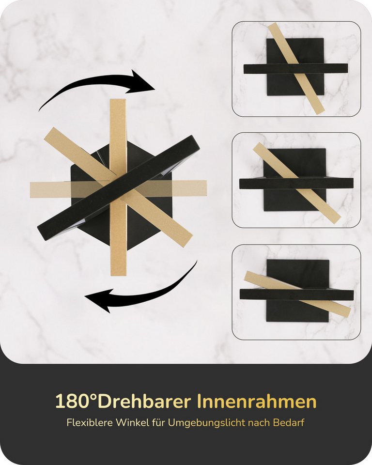 EDISHINE LED Tischleuchte Drehbare, Touch Dimmbare Nachttischlampe deko, LED fest integriert, 3 Farbtemperaturen (3000K-4500K-6000K), Industrielle Tischleuchte  – Bild 4 von 5