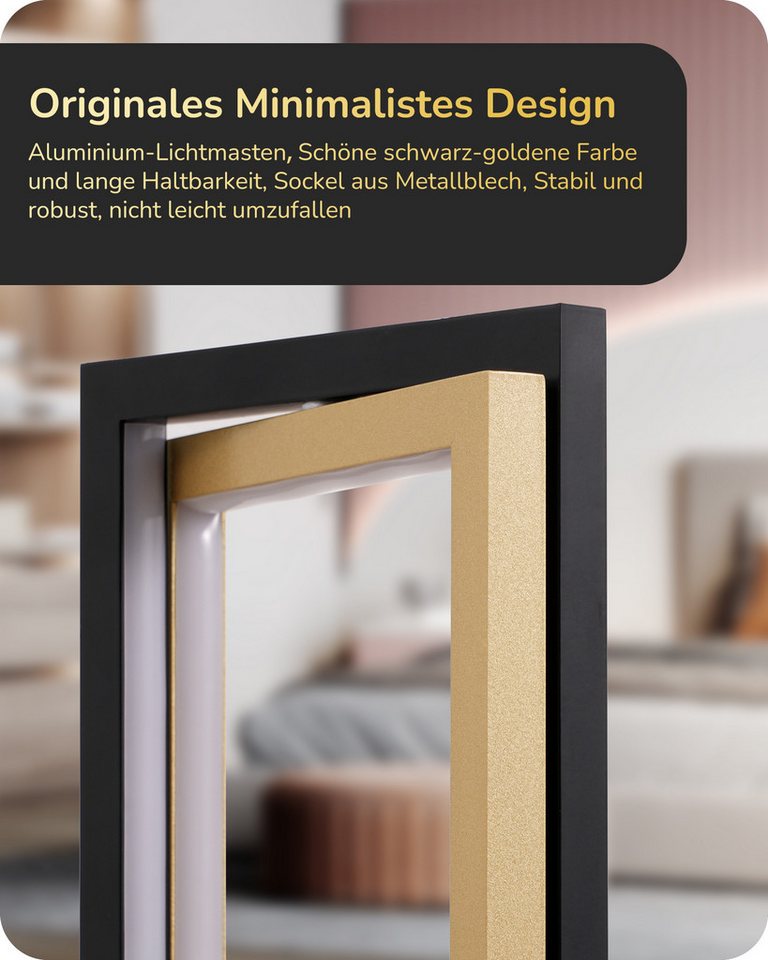 EDISHINE LED Tischleuchte Drehbare, Touch Dimmbare Nachttischlampe deko, LED fest integriert, 3 Farbtemperaturen (3000K-4500K-6000K), Industrielle Tischleuchte  – Bild 5 von 5